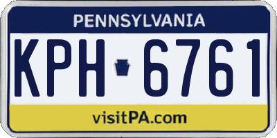 PA license plate KPH6761