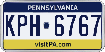 PA license plate KPH6767
