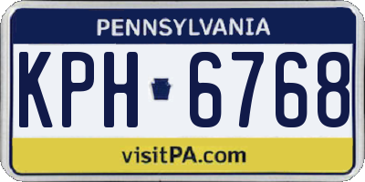 PA license plate KPH6768