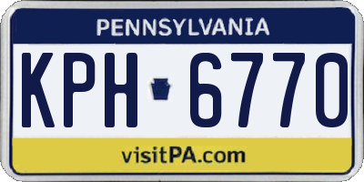 PA license plate KPH6770
