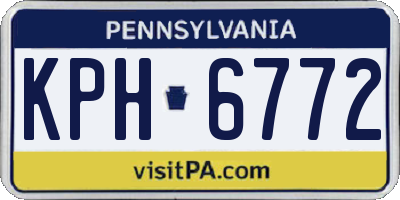 PA license plate KPH6772