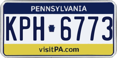 PA license plate KPH6773