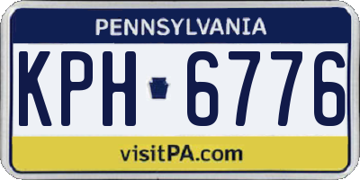 PA license plate KPH6776