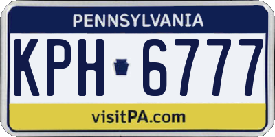 PA license plate KPH6777