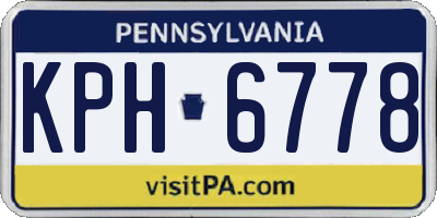 PA license plate KPH6778
