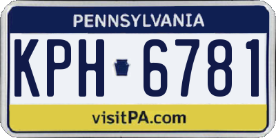 PA license plate KPH6781