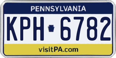 PA license plate KPH6782