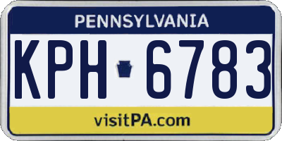 PA license plate KPH6783