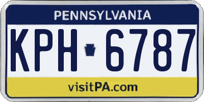 PA license plate KPH6787