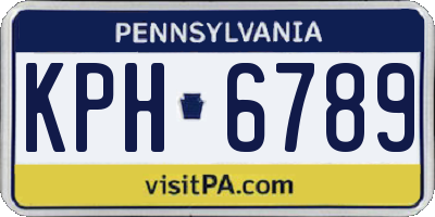 PA license plate KPH6789