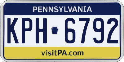 PA license plate KPH6792