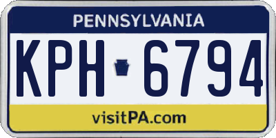 PA license plate KPH6794