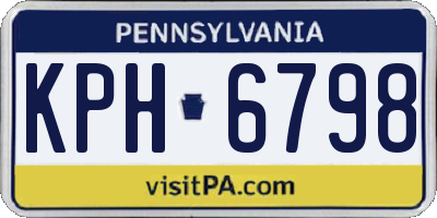 PA license plate KPH6798