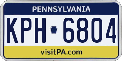 PA license plate KPH6804