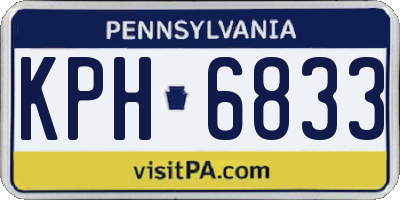 PA license plate KPH6833