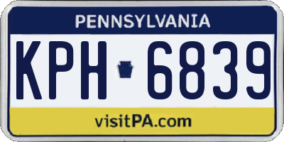 PA license plate KPH6839