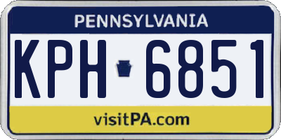 PA license plate KPH6851
