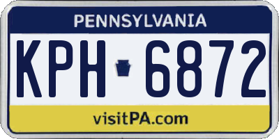 PA license plate KPH6872