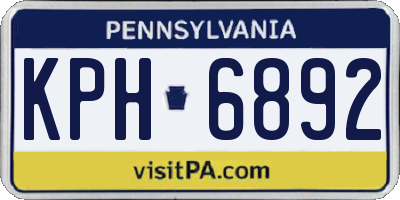 PA license plate KPH6892