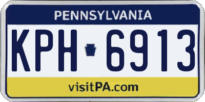 PA license plate KPH6913