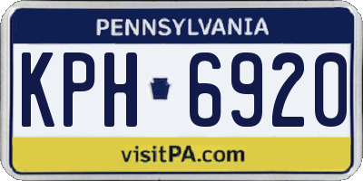PA license plate KPH6920