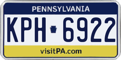 PA license plate KPH6922
