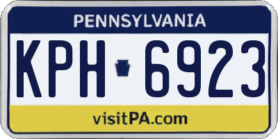PA license plate KPH6923