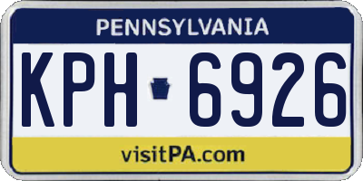PA license plate KPH6926