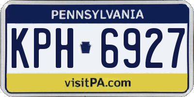 PA license plate KPH6927