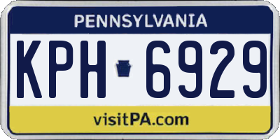 PA license plate KPH6929