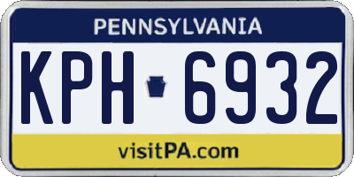 PA license plate KPH6932