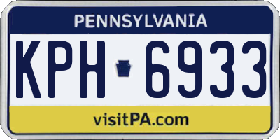 PA license plate KPH6933