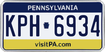 PA license plate KPH6934