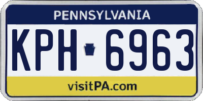 PA license plate KPH6963