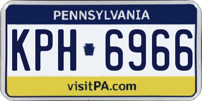 PA license plate KPH6966