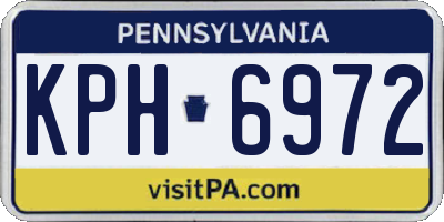 PA license plate KPH6972
