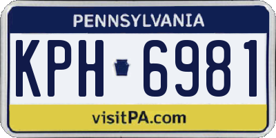 PA license plate KPH6981