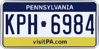 PA license plate KPH6984