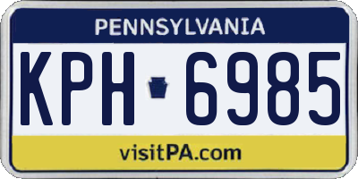 PA license plate KPH6985