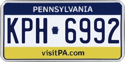 PA license plate KPH6992