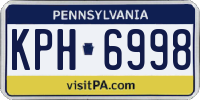PA license plate KPH6998