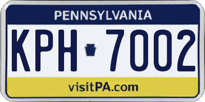 PA license plate KPH7002
