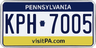 PA license plate KPH7005