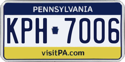 PA license plate KPH7006