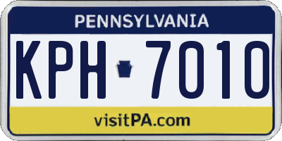 PA license plate KPH7010