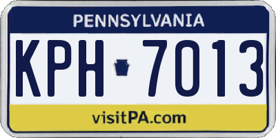 PA license plate KPH7013