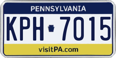 PA license plate KPH7015