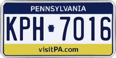 PA license plate KPH7016