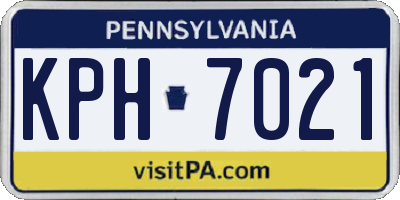 PA license plate KPH7021