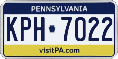 PA license plate KPH7022